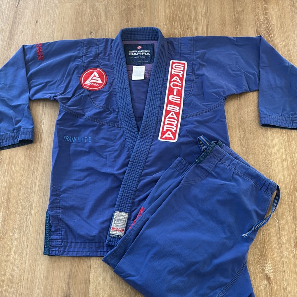Gracie Barra Mens Blue Jiu-Jitsu Gi - Lightweight Training Set